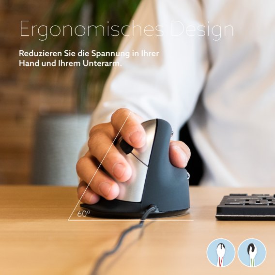 R-Go HE Break Ergonomie der Vertikalmaus Infobild